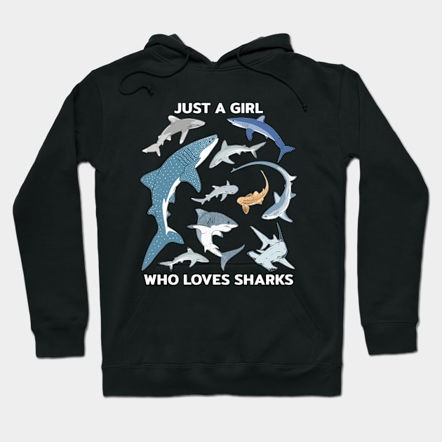 Just a girl who loves sharks Hoodie by NicGrayTees